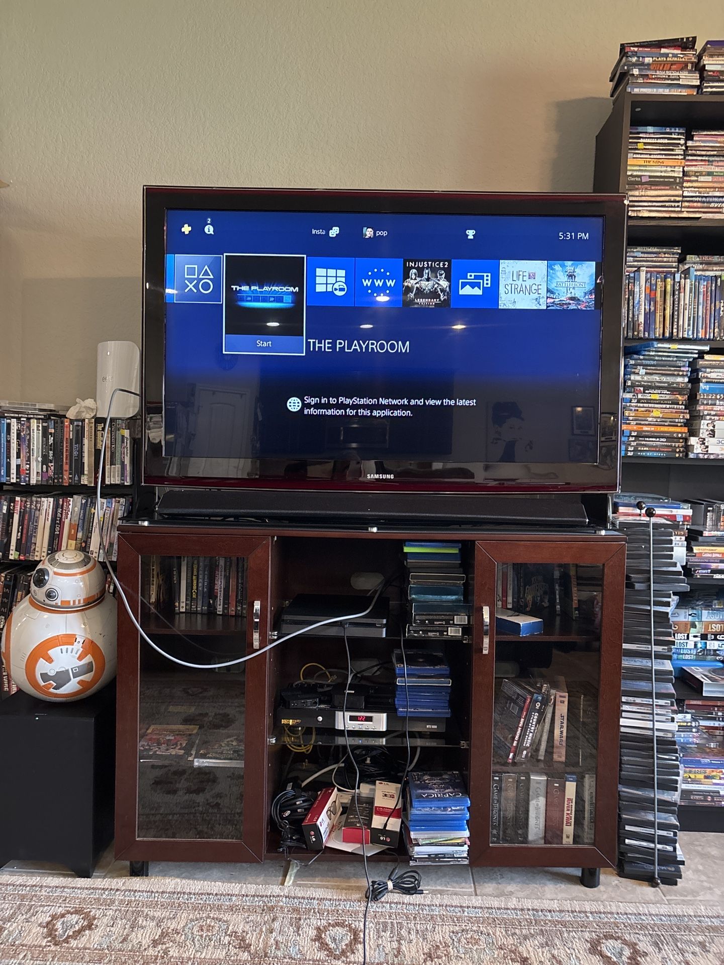55-inch Samsung (2007–2008 model, with remote