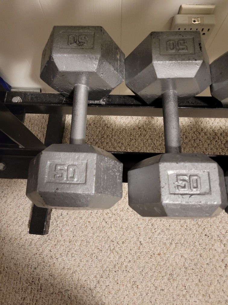 2 X 50 Pound Dumbells