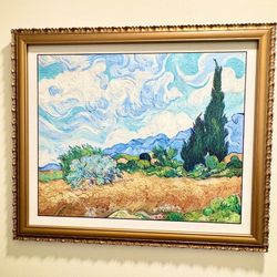 Framed Van Gogh Print – “Wheat Field with Cypresses”