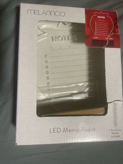 Melannco LED Memo Board with Dry Erase Marker