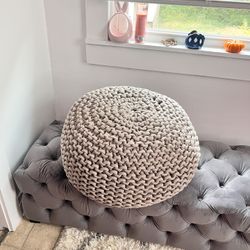 Knit Pouf Ottoman