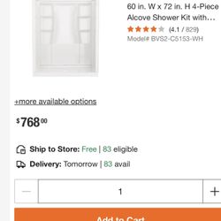 Brand New 32x60 Stand Up Shower 