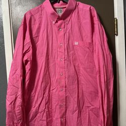 Pink Cinch Button Up Shirt 