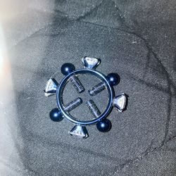 FAKE Blue Diamond Nipple Piercing Ring
