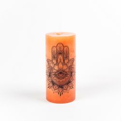 Hamza Custom Printed Scented Pillar Candle 3x6"