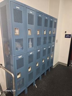 Metal Gym Lockers Blue Ventilated