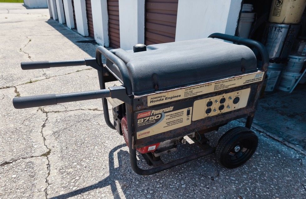 Coleman Power mate PM0497000 8750 Generator Honda 13hp OHV Engine 120/240v, Used