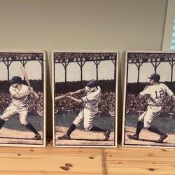 Pottery Barn Kids, Baseball Canvas Prints, set of 3
