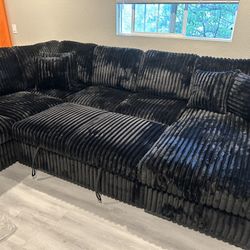 Brand New Super Plush Comfy Corduroy Pullout Sectional 