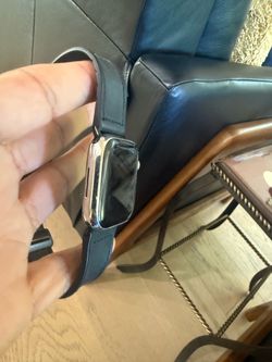 Apple Watch with Black Leather Band