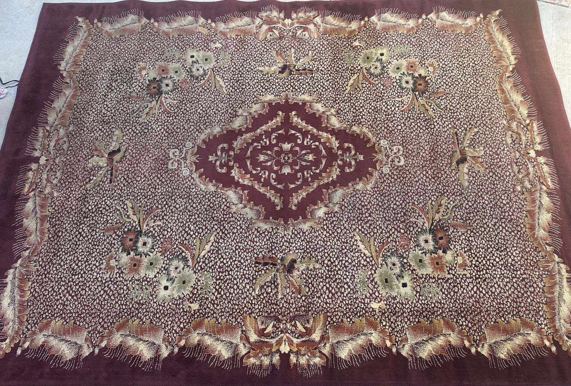 Large  Burgundy Area Rug — Excellent Condition