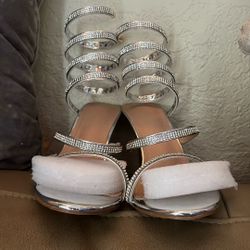 Silver High Heels 