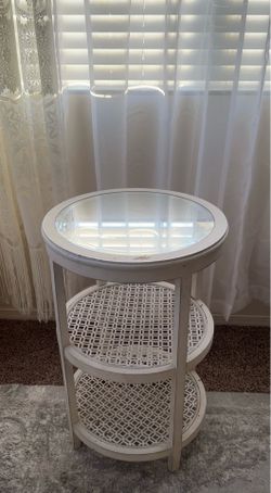 Round Mirrored Shabby Chic Side Table