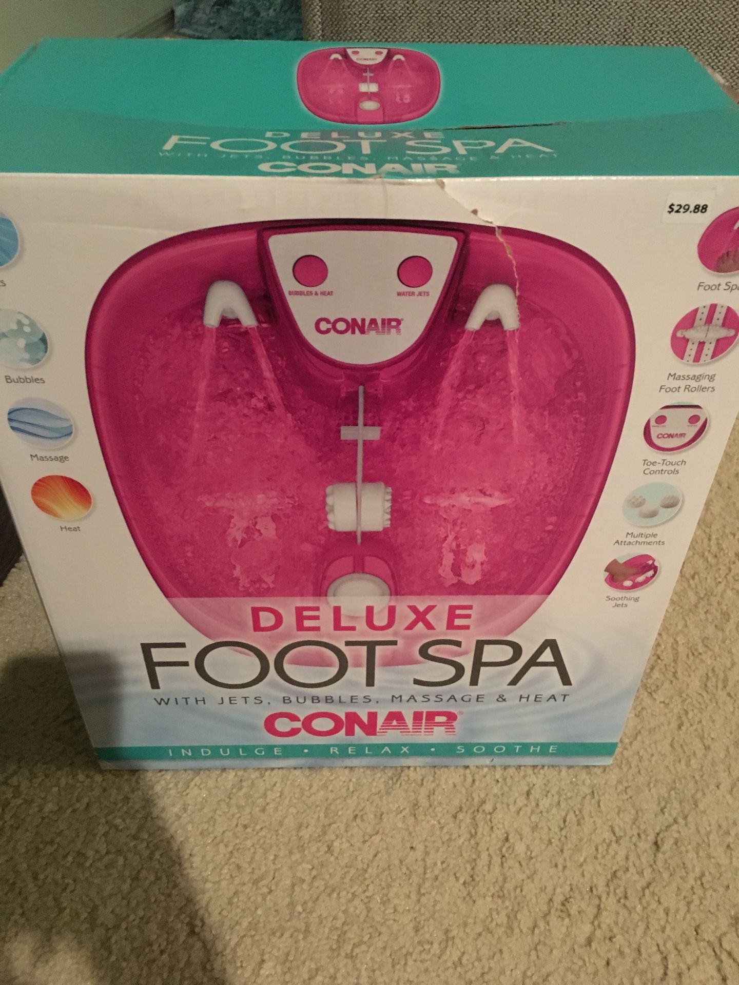 Conair foot Spa with Bubbles, Massage & Heat - Pink