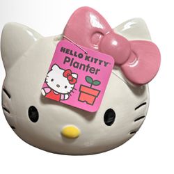 Hello Kitty Pink Bow Planter New