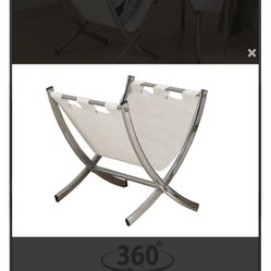 Revistero Blanco De Piel Y Chrome *Moving Sale* All IS AVAILABLE NOW