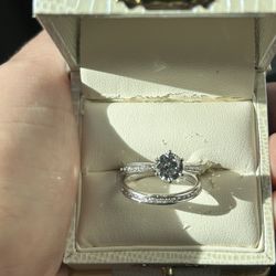 Wedding Band And Engagement Ring Set