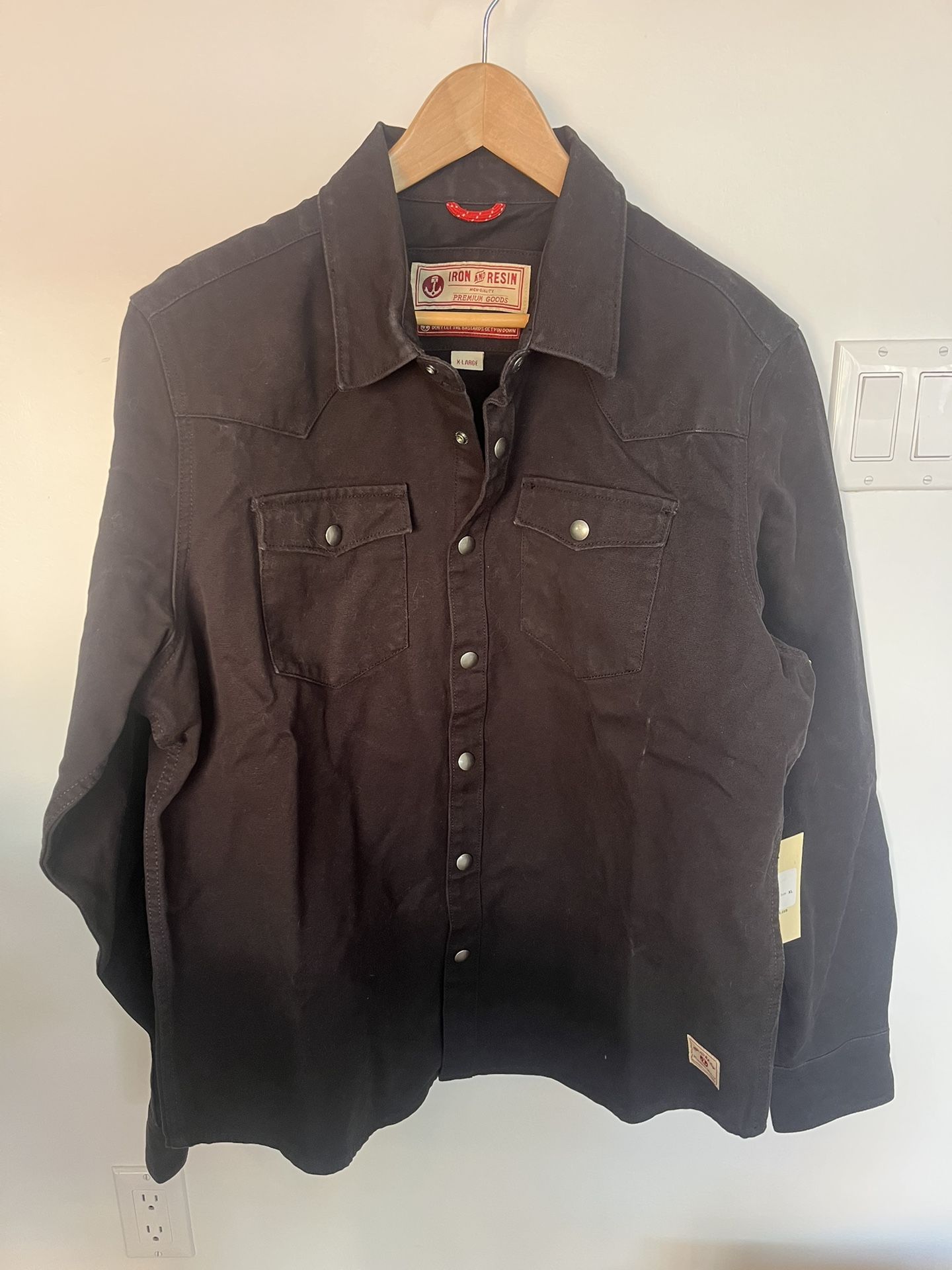Iron & Resin Fenceline Shirt Jacket Men’s X-Large Black BRAND NEW