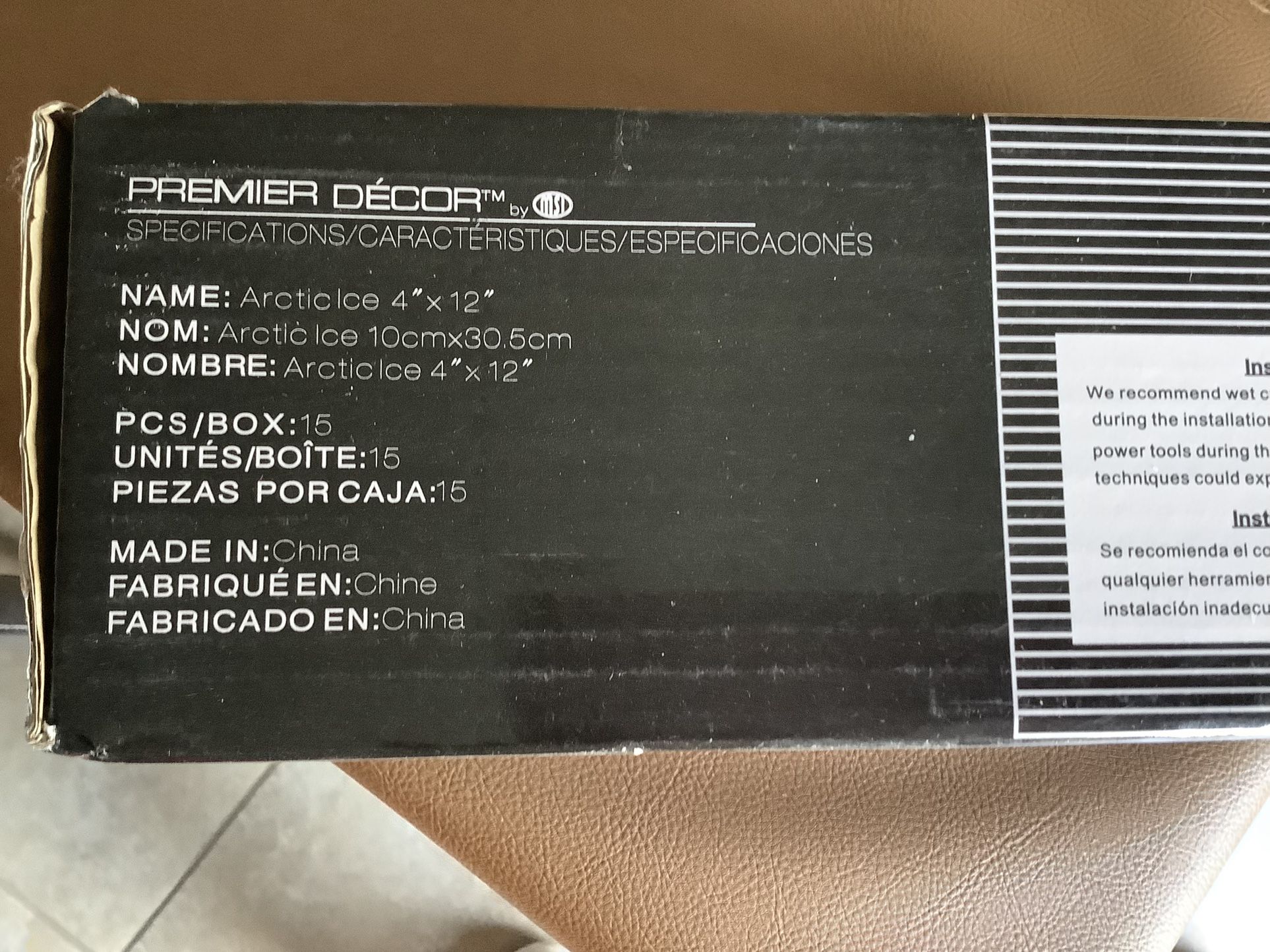 Glass Tiles 4” 12” Artic Ice Color 15 Tiles Per Box Have 3 Boxes