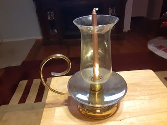 GORGEOUS LOOKING BRASS and Glass CANDLE HOLDER 12 INCHES Tall THIS is a Very Beautiful CANDLE HOLDER
