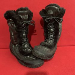 The North Face Women’s Nuptse Goose Down Faux Fur Puffer Boots Black Size 9.5