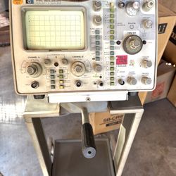 Vintage Hp 1720A Oscilloscope Scope With Rolling Cart For Parts And Repair