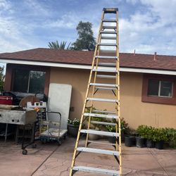 DeWALT 12-foot fiberglass frame ladder, good condition, 300 lbs capacity, $175