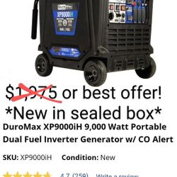 DuroMax XP9000iH NEW/NEVER USED/IN  SEALED BOX