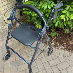 Walker With Wheels And Seat. Folds Easy, Lightweight, Like New
