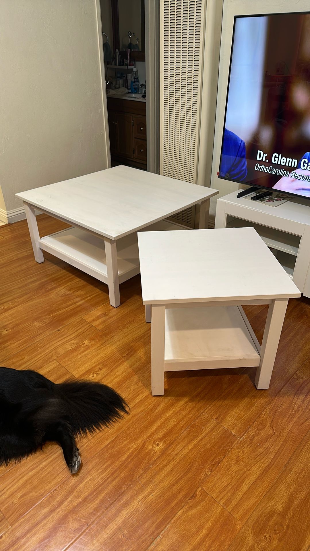 IKEA White Coffee Table And Side Table