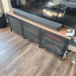 IKEA Fjallbo TV Unit Black Metal Wood