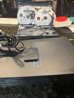 Sony Play Station 2 With 2 Madden Games Plugs And Remote Included