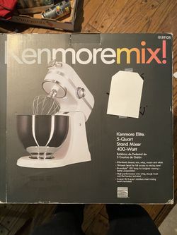 Brand new Kenmore Elite 5 and 3 Quart Bowl Dishwasher Safe LED Stand Mixer White