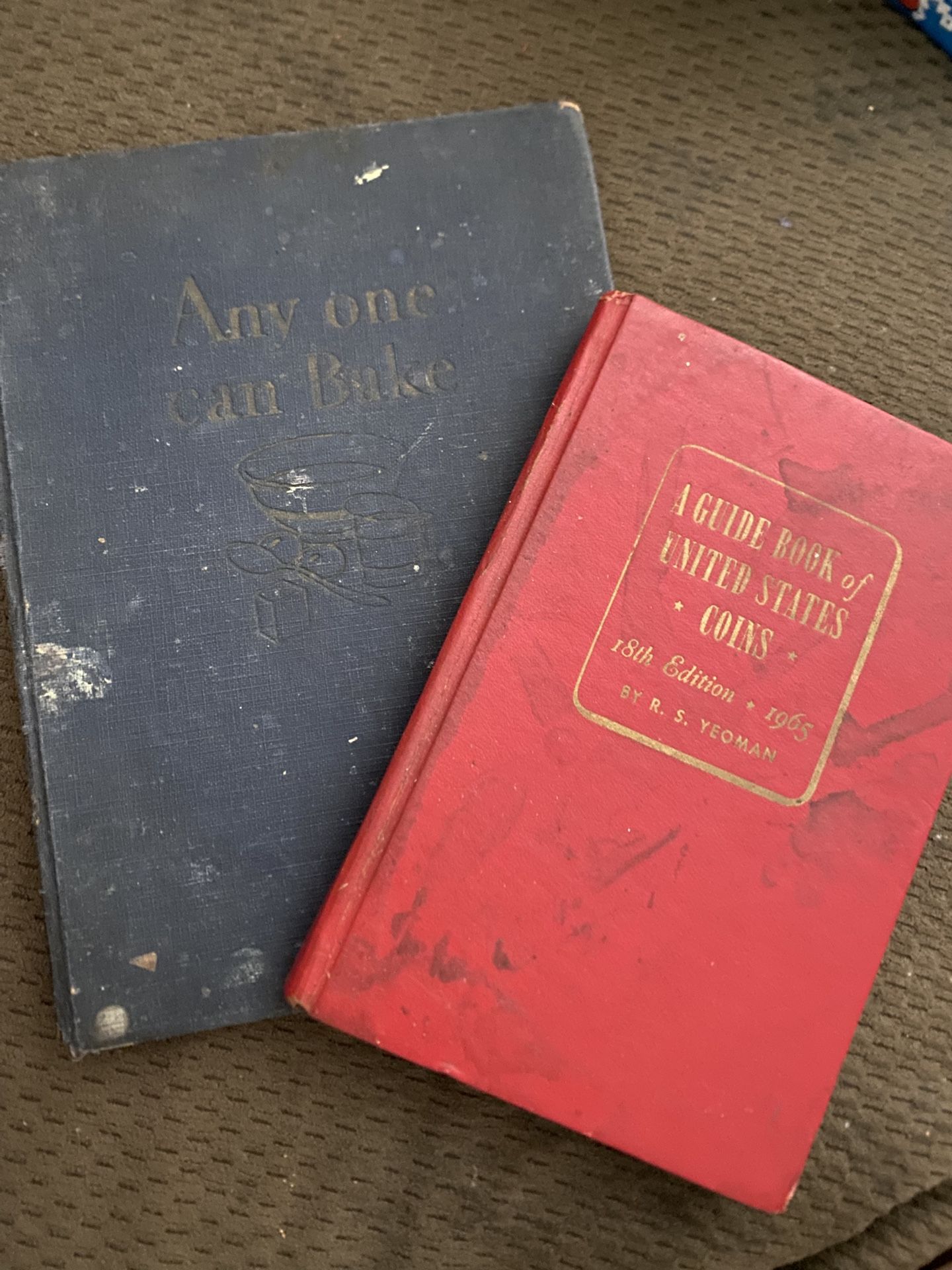 Old books, anyone can bake and a guidebook of United States coins