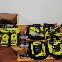 Ryobi 18V 'HP' (5) tool combo, (3) battery, (2) charger combo