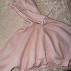 Pink Cropped Gem Sweater