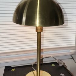 Like NEW Gold 21” Gold Mushroom Dome Table Lamp