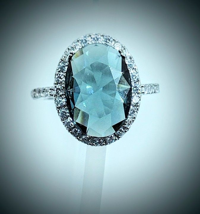 New Silver Tourmaline Colored Ring