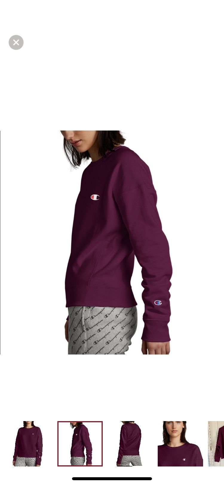 Champion Reverse Weave Burgundy  Crew Neck  Sweatshirt  Women’s M, Like New 