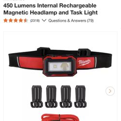 Milwaukee 2012R Rechargeable Magnetic Headlamp and Task Light w/ 450 Lumens