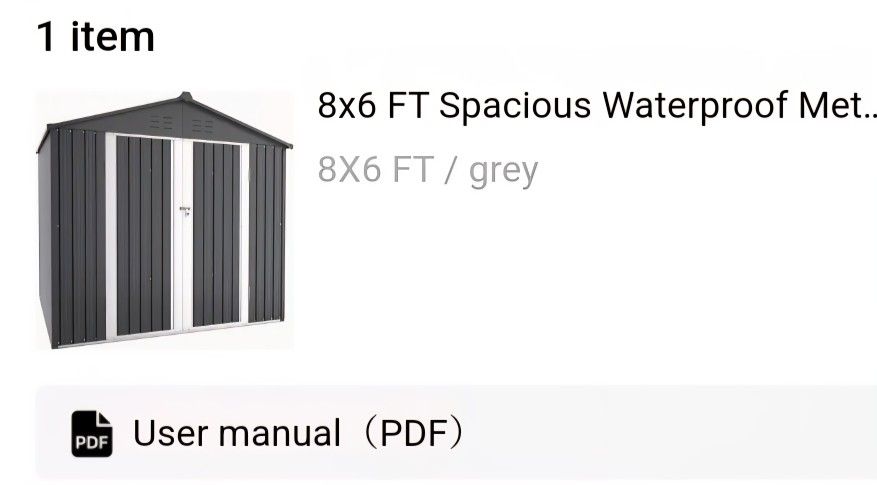 Shed Not Assembled In Boxes 8×6