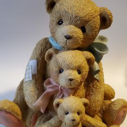 9" Oversized Cherished Teddies Very Cute Figurine: Theodore,  Samantha, And Tyler
