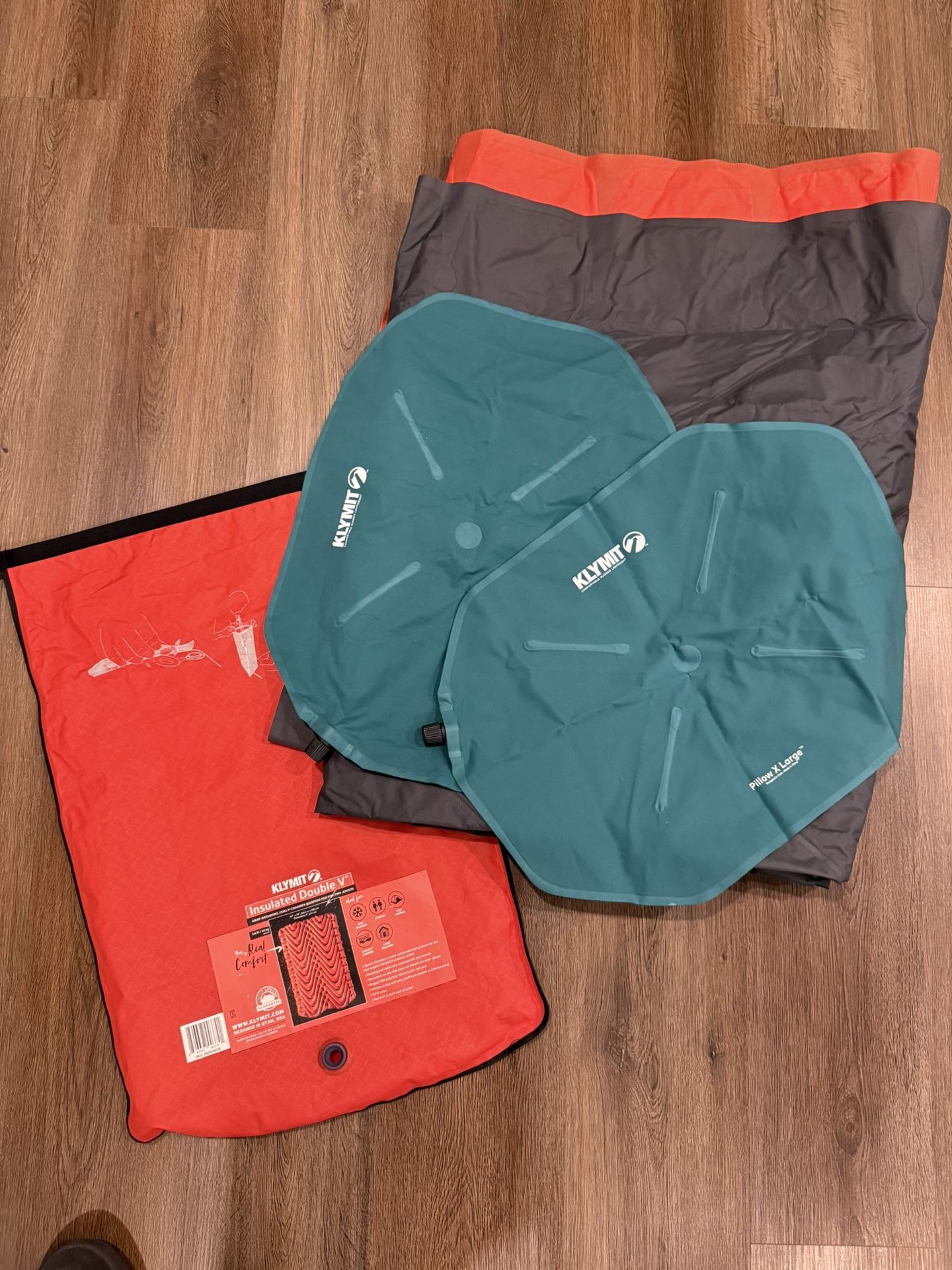 Klymit Insulated Double Sleeping Pad And two Pillows