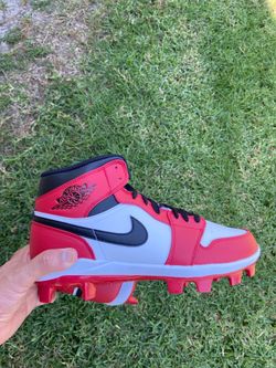 Jordan 1 Retro High Chicago Red Black White MCS Cleats Baseball