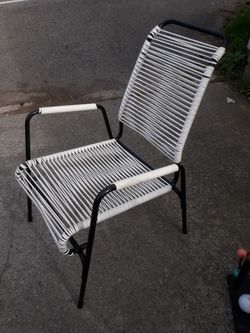 Mid Century Modern Lawn Chair Aimes Aire Outdoor Strap Lounge Patio Deck Chair Stacking Vintage Retro 1950s