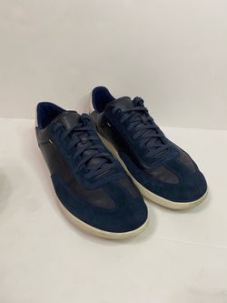 Cole Hann Grand.OS Blue Leather Sneakers Low Top Lace Up Casual size 13