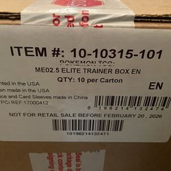 Pokemon Ascended Heroes Elite Traner Box Case ETB