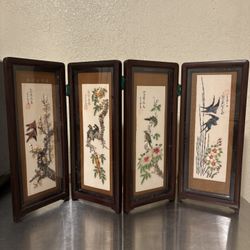 Vintage Asian Tabletop Screen 