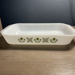 Anchor Hocking Fire King 1.5 Qt Meadow Green #432 Casserole Baking Dish VTG