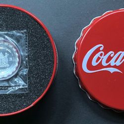 2018 Fiji .999 Fine Silver Proof Coca-Cola Bottle Cap $1 Coin